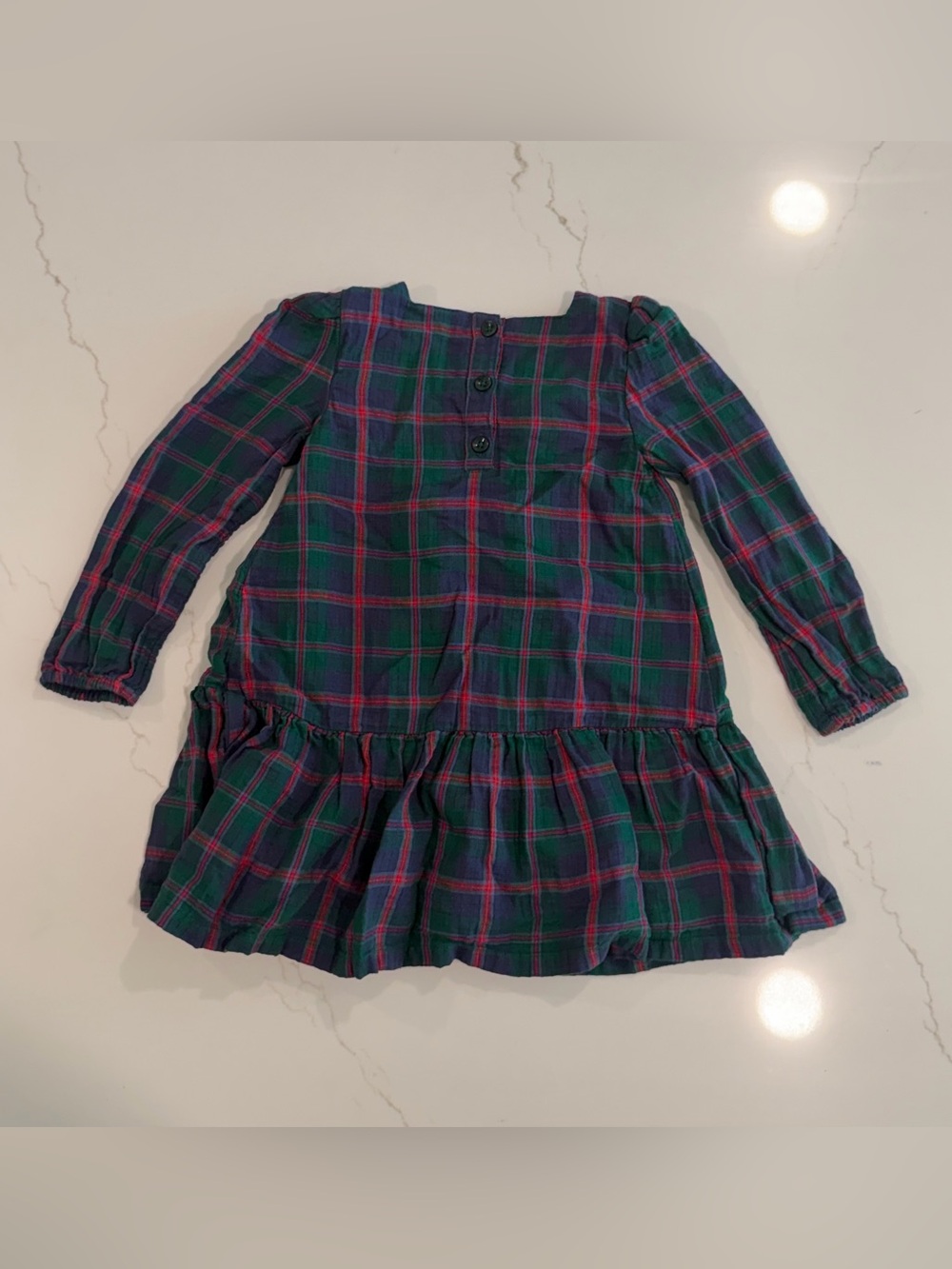 Nordstrom Girls Plaid Long-Sleeve Tiered Dress - Picture 2 of 5